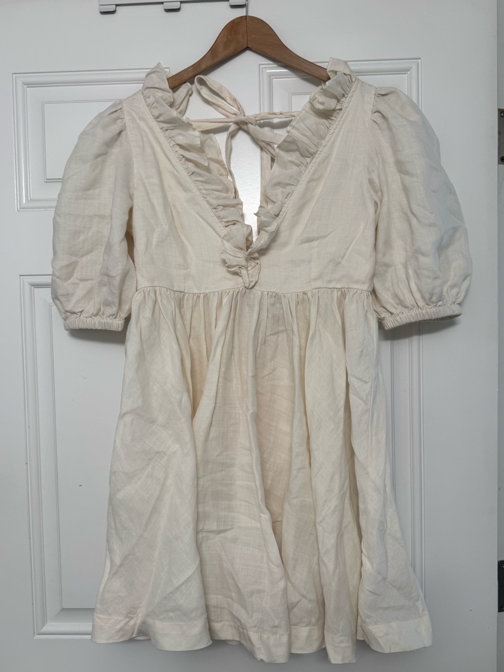 LPA White Open-Back Ruffle Mini Dress - Picture 3 of 6